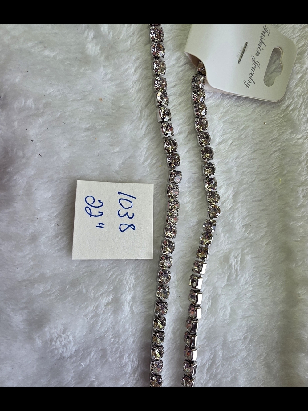 Rhinestone Tennis Necklace 22"